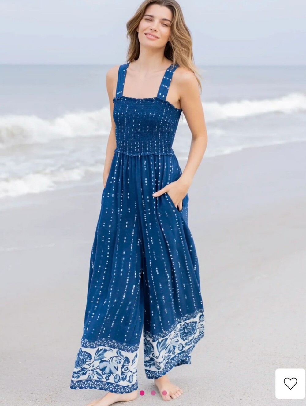 ✌🏻🌻 NATURAL LIFE 🌻✌🏻| Sedena Smocked Wide-Leg Jumpsuit, sz sm
